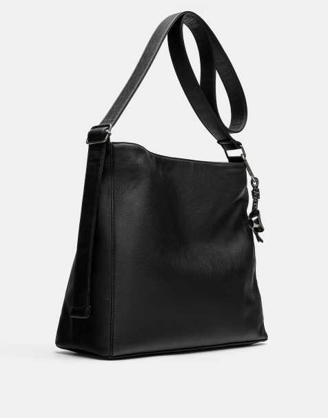 Pull&Bear – Verzierte Shopper-Tasche in Schwarz - view 1