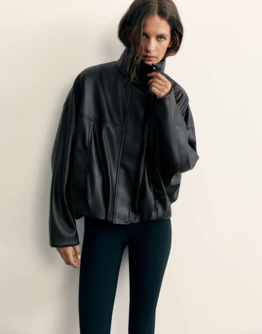 Pull&Bear veste ballon à col montant noire, 5 de 7
