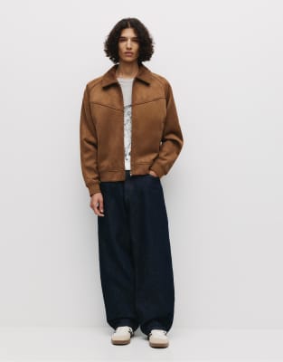 Veste camionneur en imitation daim - Marron - Pull & bear - Modalova