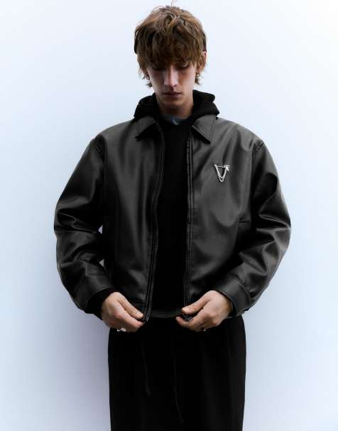 Pull&Bear - Veste camionneur en similicuir - Noir - view 1