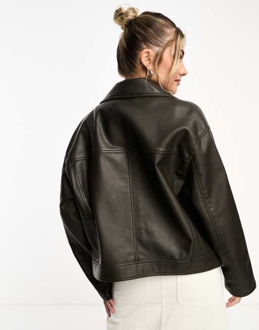 Veste simili cuir pull and bear shop