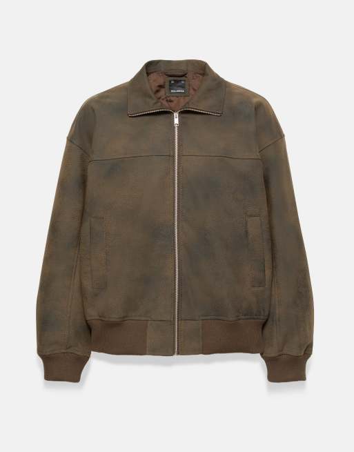 Pull&Bear veste effet délavé marron, 6 de 7