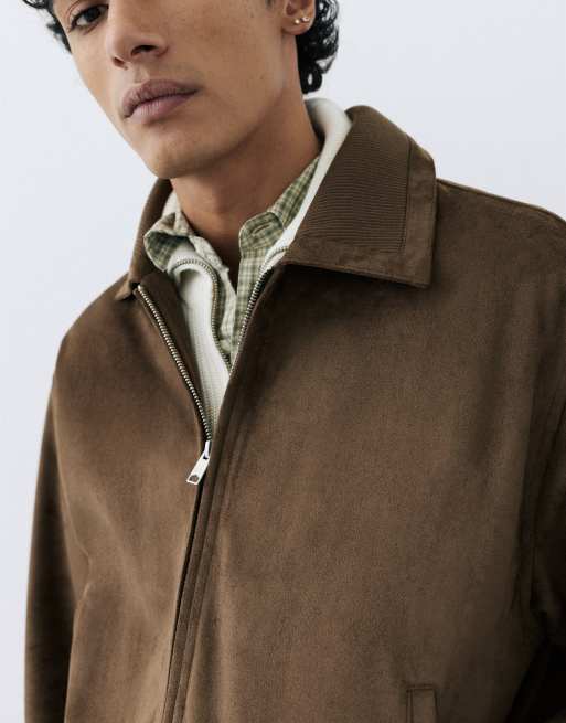 Pull&Bear veste en daim synthétique marron foncé, 3 de 7