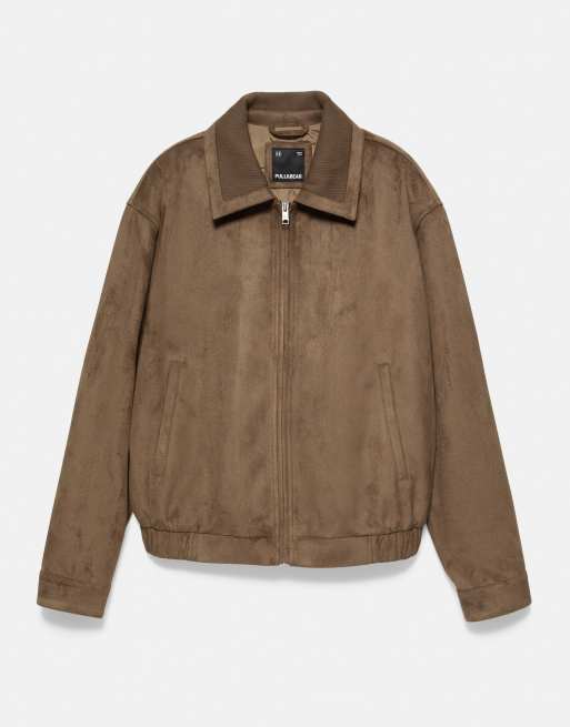Pull&Bear veste en daim synthétique marron foncé, 6 de 7