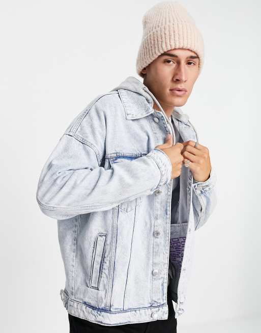 Veste en jean courte pull and bear hot sale