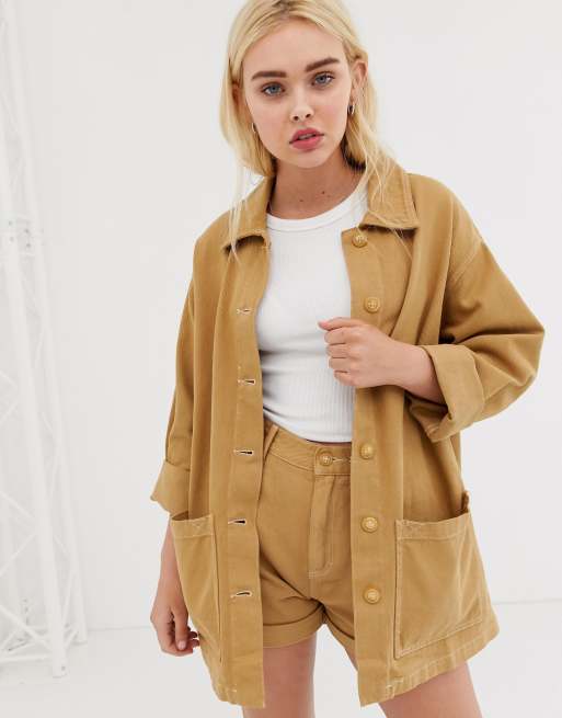 Pull&Bear Veste en jean d'ensemble Marron ASOS