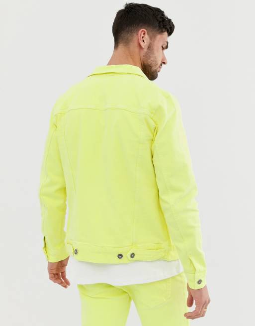 Pull Bear Veste en jean fluo ensemble ASOS