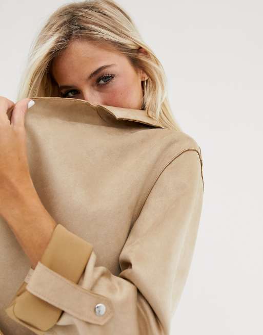 Veste en daim online beige