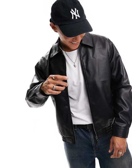 Pull&Bear - Veste oversize en similicuir