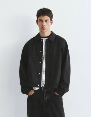 Pull & Bear - Veste texturée - Noir