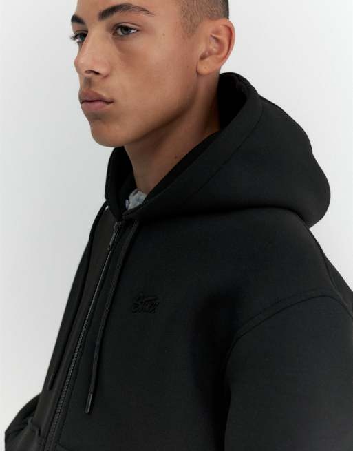 Pull&Bear veste zippée à capuche noire, 3 de 7