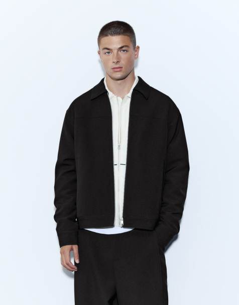 Pull&Bear veste zippée basique noire - view 1