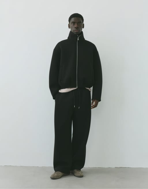 Pull&Bear veste zippée effet néoprène noire, 4 de 7