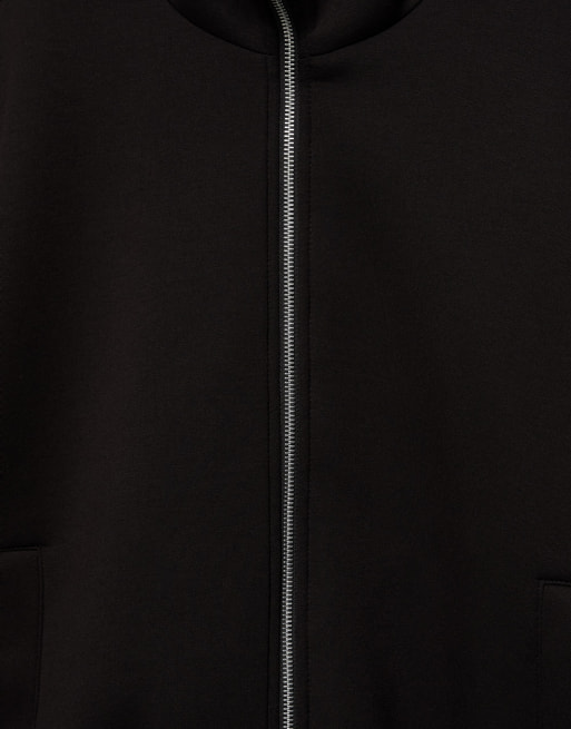 Pull&Bear veste zippée effet néoprène noire, 7 de 7