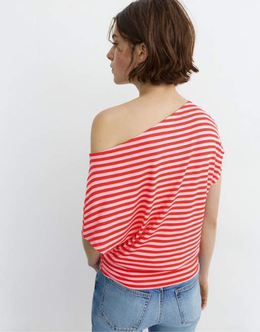 Pull&Bear - Vestito corto asimmetrico a righe, 2 di 4