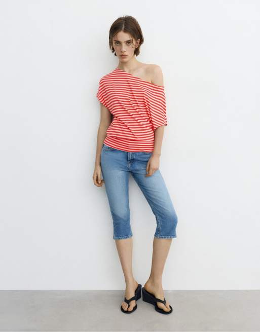 Pull&Bear - Vestito corto asimmetrico a righe, 4 di 4
