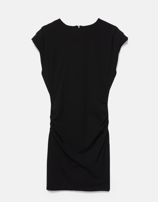 Pull&Bear vestito corto con spalline imbottite nero, 5 di 7