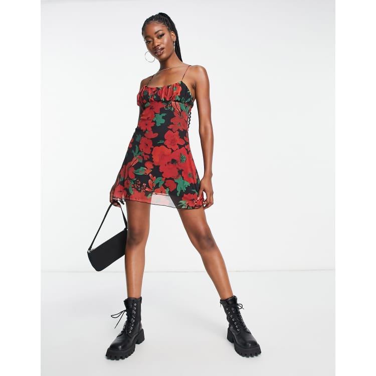 Vestito rosso pull and bear best sale