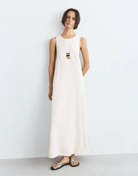 Pull&Bear - Vestito T-shirt lungo color cammello chiaro - view 1