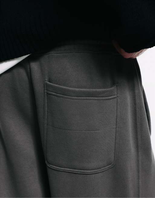 Pull&Bear vida ben baggy-mjukisbyxor i grått, 5 av 7