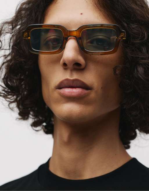 Pull&Bear - Vierkante zonnebril in olijfgroen