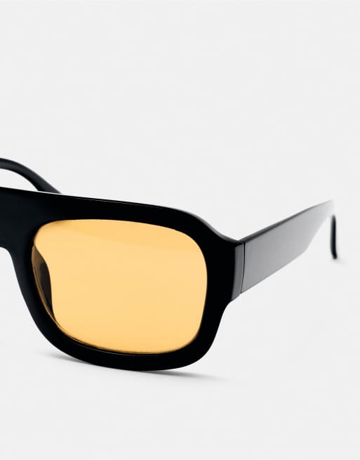 Pull&Bear - Vierkante zonnebril in zwart, 2 van 3