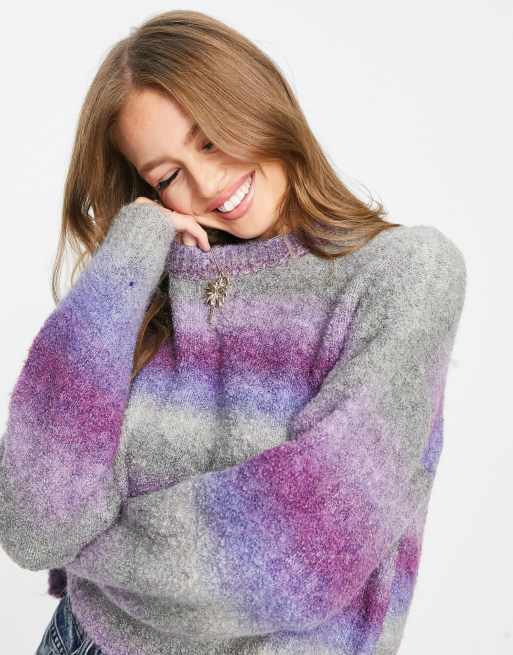 Purple striped sweater outlet
