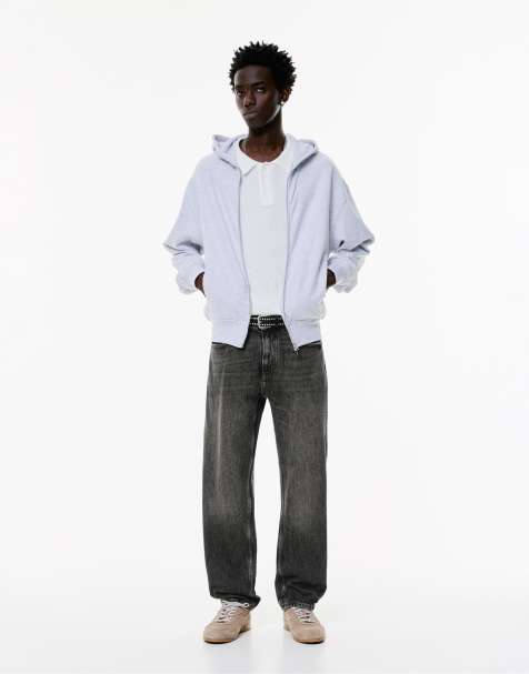 Pull&Bear – Vintage-Jeans in verblasstem Schwarz mit geradem Bein - view 1