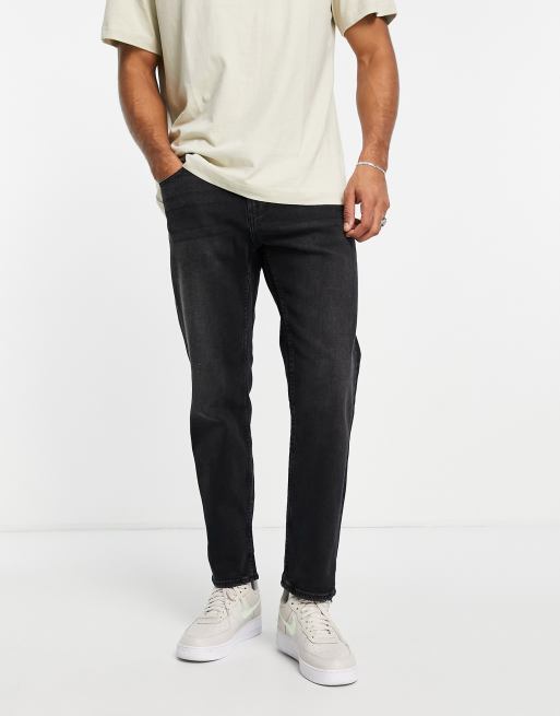 Pull&Bear vintage straight leg jeans in black