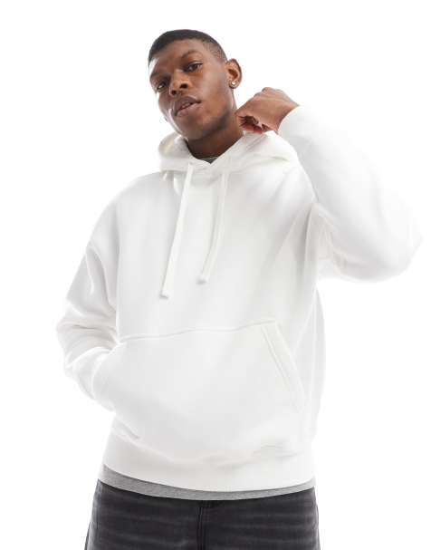 Pull&Bear – Vit, enkel huvtröja - view 1