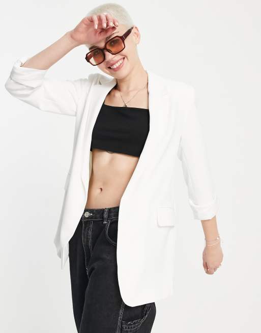 Pull&Bear – Vit, figursydd kavaj
