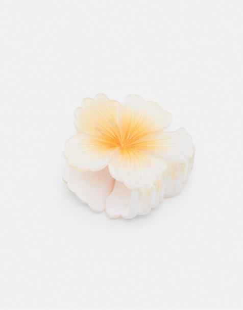 Pull&Bear – Vit hårklämma med blomdesign - view 1