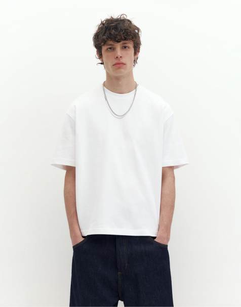 Pull&Bear – Vit t-shirt i oversize med korta ärmar - view 1