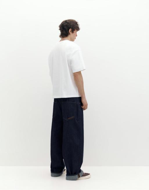 Pull&Bear – Vit t-shirt i oversize med korta ärmar, 4 av 4