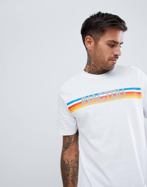 Pull&Bear – Vit t-shirt med slogan-tryck