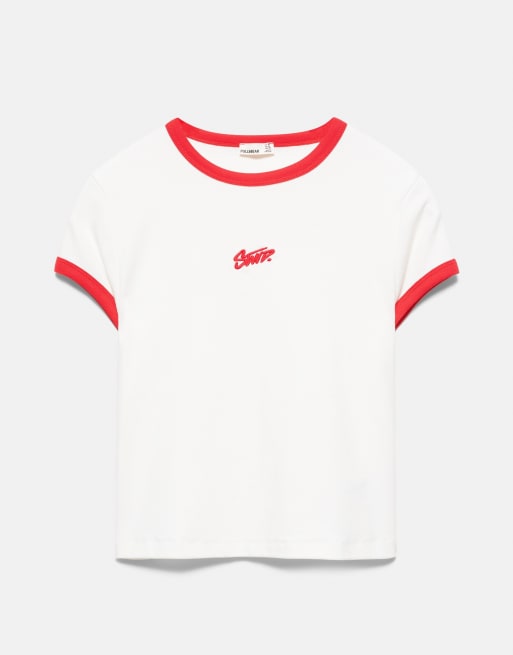 Pull&Bear – Vit t-shirt med STWD-tryck, 4 av 6