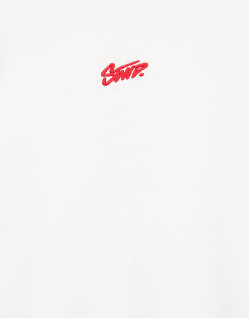 Pull&Bear – Vit t-shirt med STWD-tryck, 5 av 6