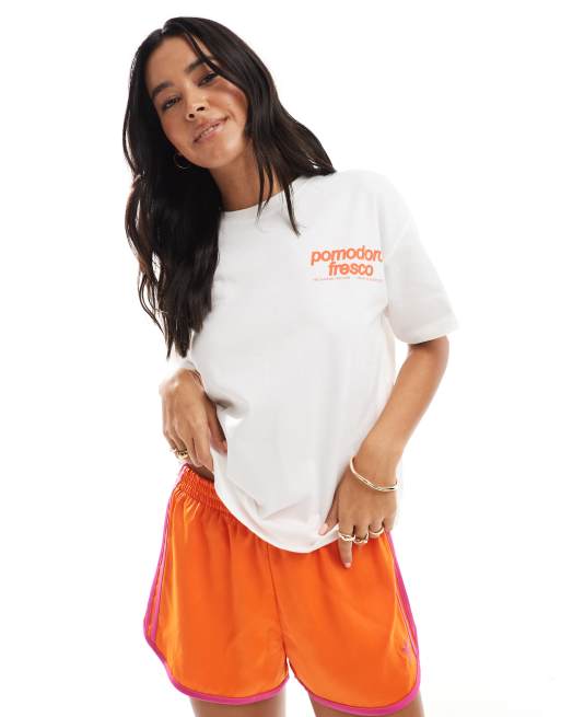 Pull&Bear – Vit t-shirt med tomattryck , 2 av 4