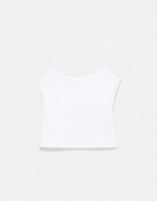 Pull&Bear – Vit topp med justerbara smala axelband, 5 av 7