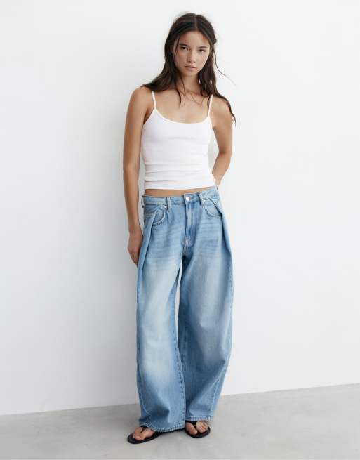 Pull&Bear – Vit topp med tunna axelband, 4 av 7
