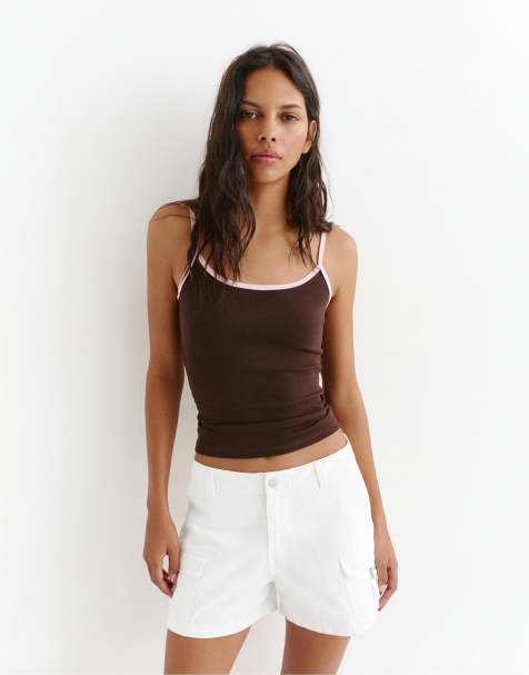 Pull&Bear – Vita bermudashorts i cargostil med avslappnad passform - view 1
