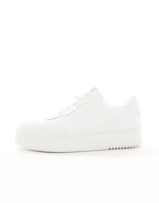 Pull&Bear – Vita, grova sneakers, 4 av 5