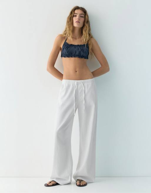Pull&Bear – Vita mjukisbyxor, 4 av 4