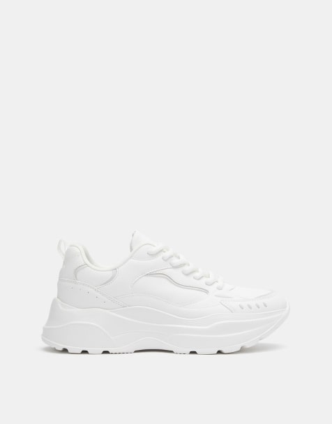 Pull&Bear – Vita, panelsydda sneakers - view 1