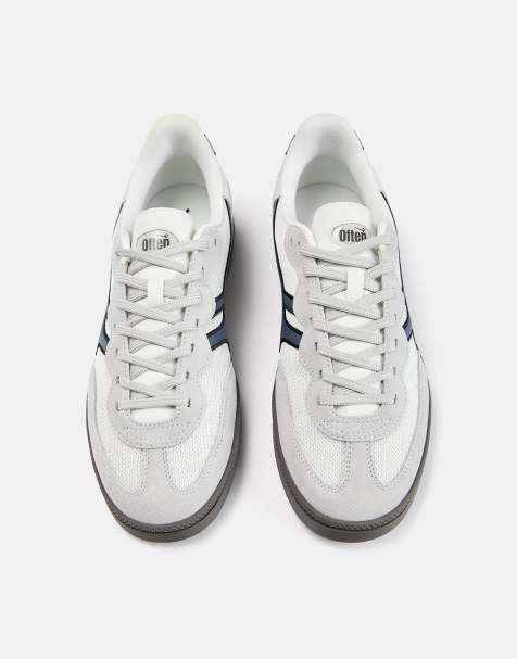 Pull&Bear – Vita sneakers i tyg med retrostil - view 1