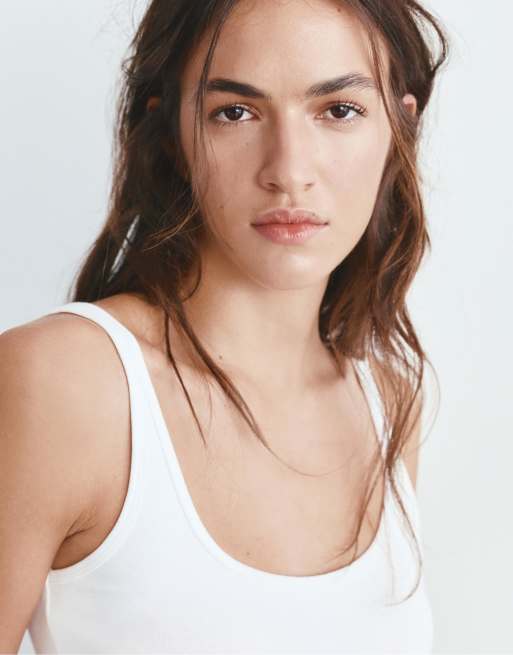 Pull&Bear – Vitt sportlinne i modal, 3 av 4