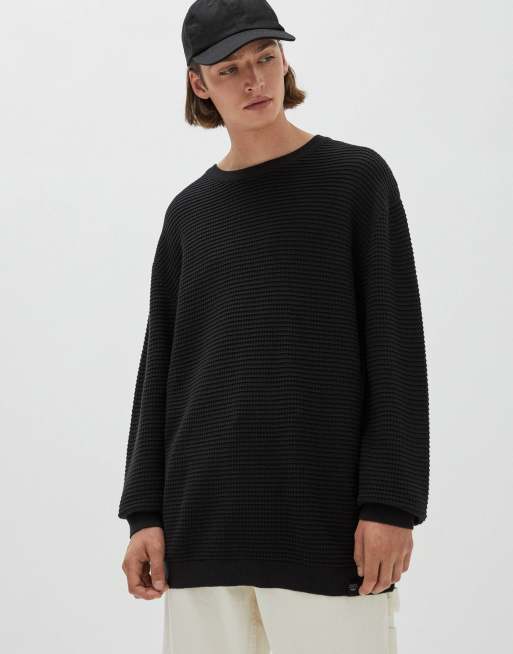 Black waffle outlet sweater