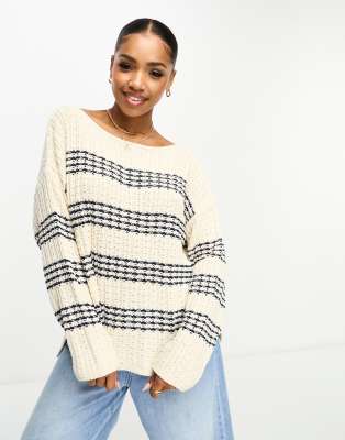 Waffle Knit Jumper - Neutral