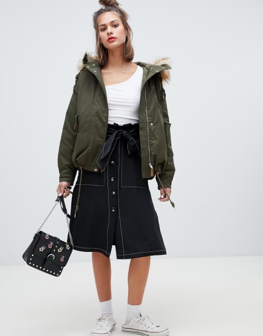 Waist clearance length parka