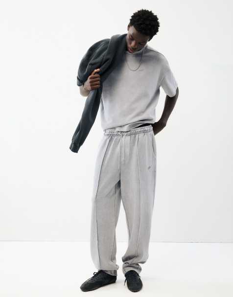 Pull&Bear Washed-effect jogger trousers in grey - view 1
